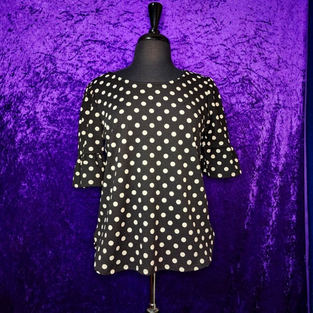 Green Envelope Polka Dot Top